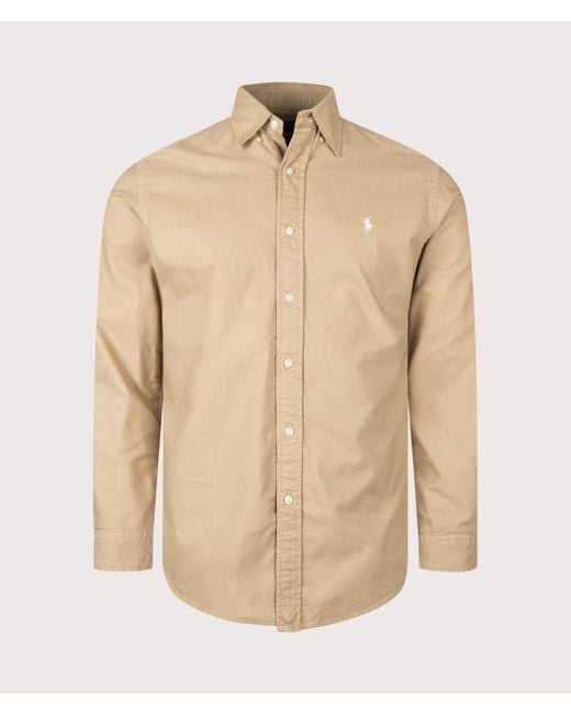 Polo Ralph Lauren Natural Custom Fit Garment-Dyed Oxford Shirt for men