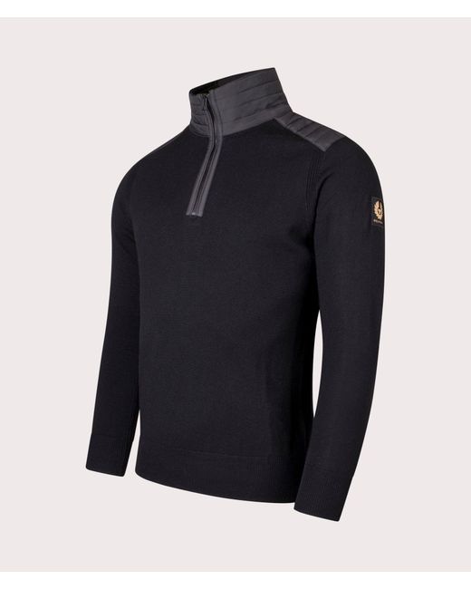 Belstaff Blue Kilmington Quarter Zip Jumper for men