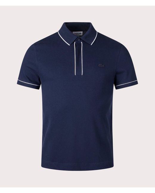 Lacoste Blue Ribbed Collar Shirt for men