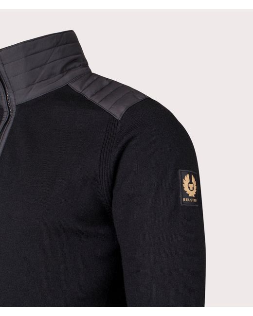 Belstaff Blue Kilmington Quarter Zip Jumper for men
