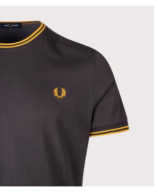 Fred Perry Black Regular Fit Twin Tipped T-Shirt for men