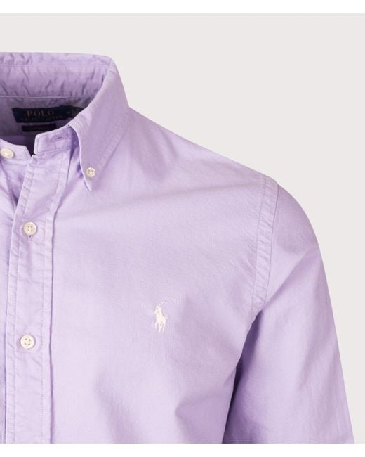 Polo Ralph Lauren Purple Custom Fit Garment-Dyed Oxford Shirt for men