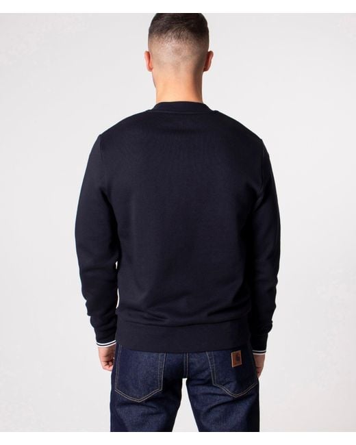 Fred Perry Blue Crew Neck Sweatshirt for men