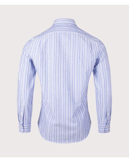 Polo Ralph Lauren Custom Slim Fit Striped Oxford Shirt in Blue for Men ...