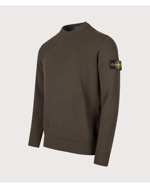 Stone Island Gray Loose Fit Pure Rws Wool Jumper for men