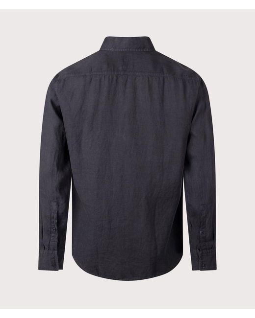 Boss Blue Regular Fit Linen Shirt for men