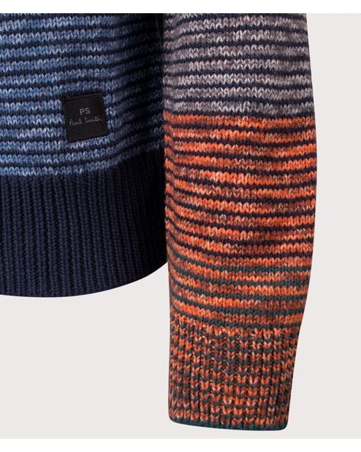 Paul Smith Blue Regular Fit Patchwork Zip Through Cardigan for men