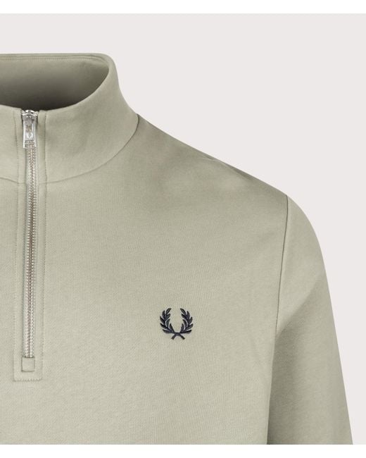 Fred Perry Natural Regular Fit Quarter Zip Sweatshirt for men