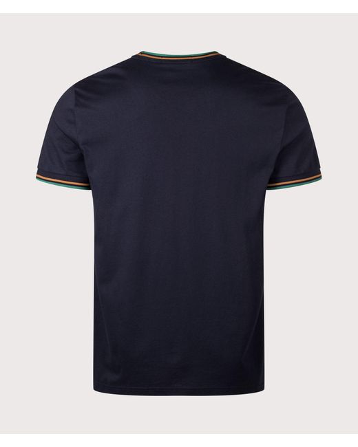 Fred Perry Blue Regular Fit Twin Tipped T-Shirt for men