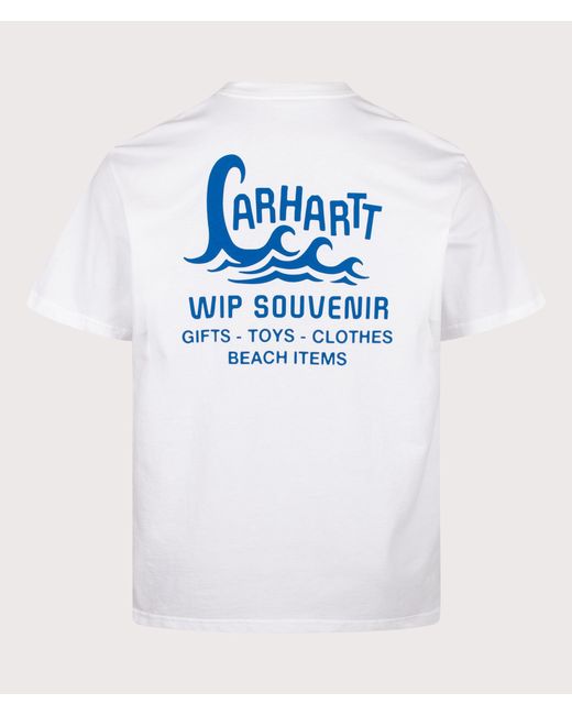 Carhartt Blue Loose Fit Waves T-Shirt for men