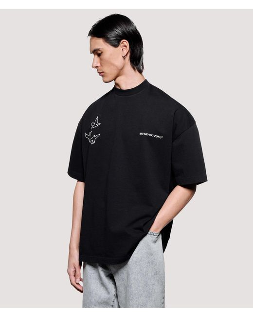 MKI Miyuki-Zoku Black Box Fit Flight T-Shirt for men