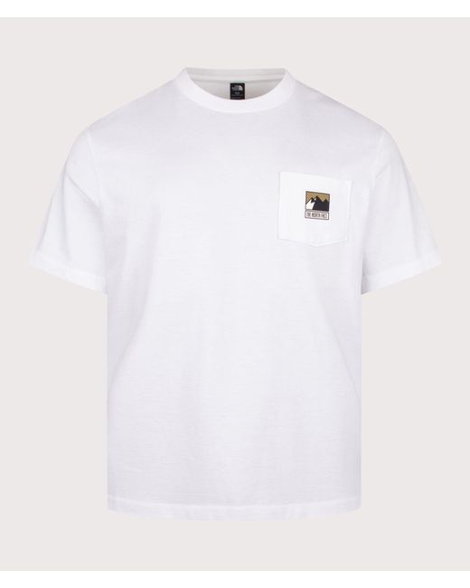 The North Face White Relaxed Fit Mountain Logo T-Shirt for men