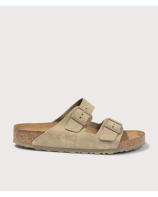 Birkenstock Natural Arizona Suede Leather Sandals for men