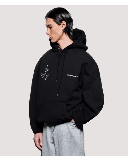 MKI Miyuki-Zoku Black Box Fit Flight Hoodie for men