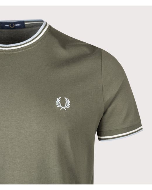 Fred Perry Green Regular Fit Twin Tipped T-Shirt for men