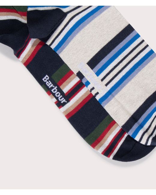 Barbour Blue Summer Stripe 2 Pack Socks for men