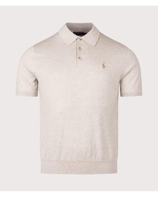 Polo Ralph Lauren Natural Regular Fit Cotton Knitted Polo Shirt for men