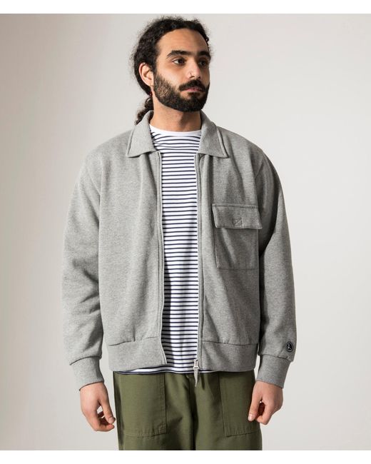 Universal Works Gray Relaxed Fit Tyler Zip Through Sweatshirt for men