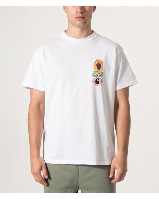 Carhartt White Loose Fit Stacked Grapes T-Shirt for men