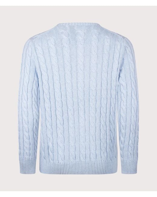 Polo Ralph Lauren Blue Regular Fit Cable Knit Cotton Jumper for men