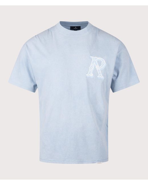 Represent Blue Oversized Fit Western Initial T-Shirt for men