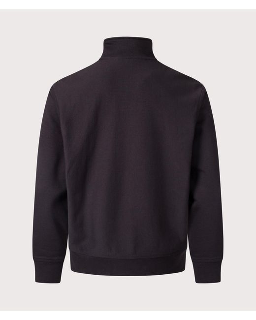 Carhartt Blue Loose Fit Quarter Zip American Script Sweatshirt for men