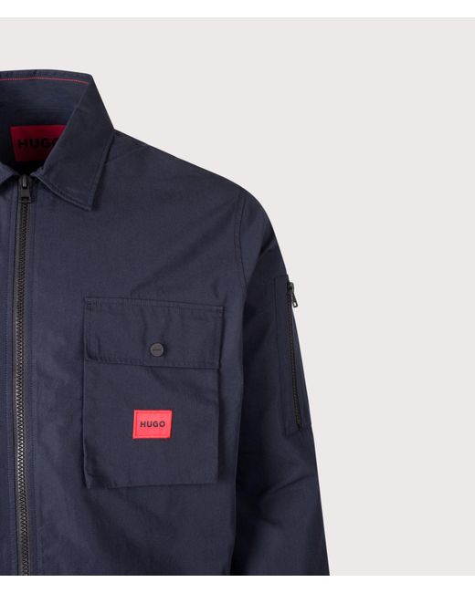 HUGO Blue Relaxed Fit Emmond Zip Through Overshirt for men