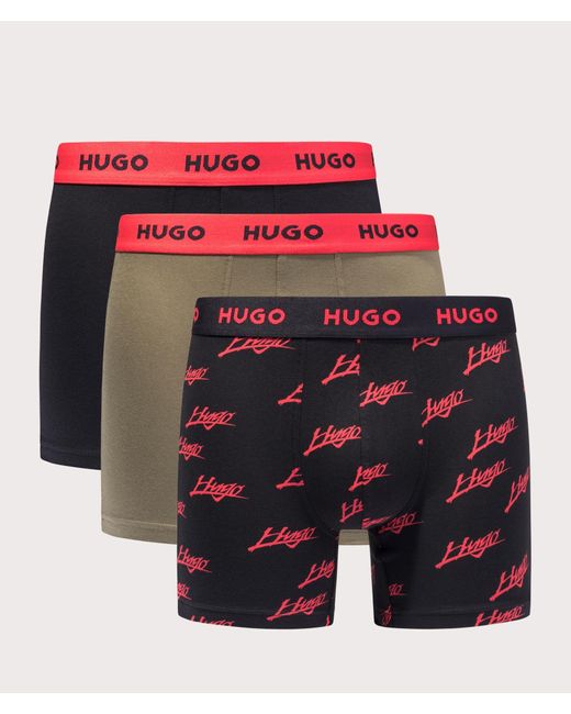 HUGO Black 3 Pack Power Design Boxers for men