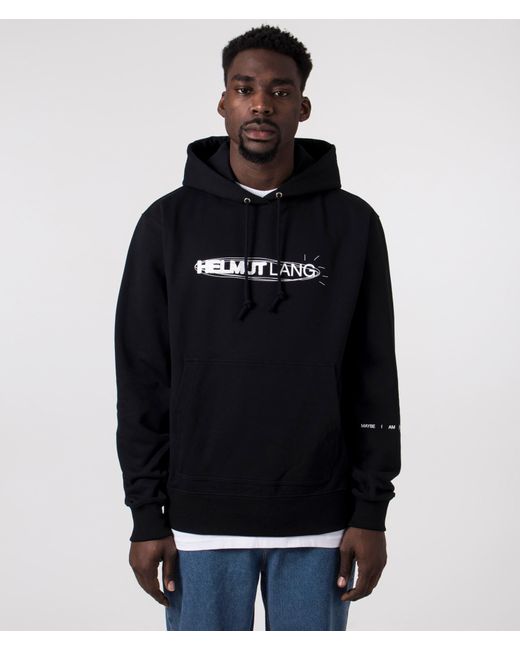 Helmut Lang Black Relaxed Fit Outer Space Hoodie for men
