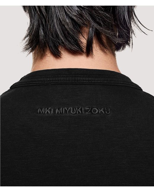 MKI Miyuki-Zoku Black Relaxed Box Fit 220 Gsm Slub T-Shirt for men