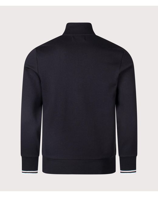 Fred Perry Blue Regular Fit Quarter Zip Sweatshirt for men