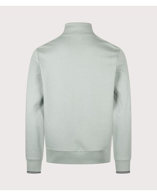 Fred Perry Gray Regular Fit Quarter Zip Sweatshirt for men