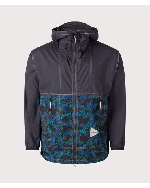 And Wander Blue Printed Wind Jacket for men