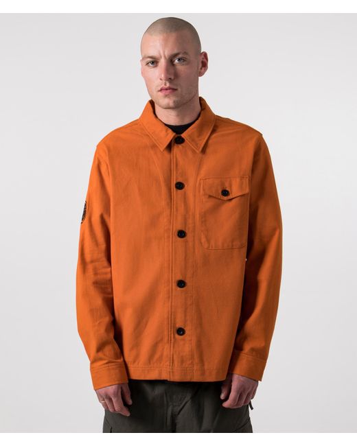 Pretty Green Orange Fairford Plain Overshirt for men