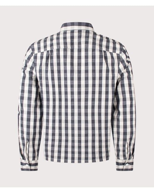 Fred Perry White Regular Fit Poplin Check Overshirt for men