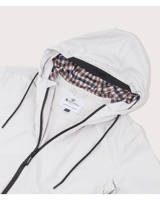 Aquascutum White Active Hooded Shell Jacket for men