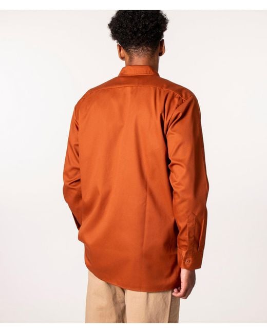 Dickies Orange Relaxed Fit Work Shirt for men