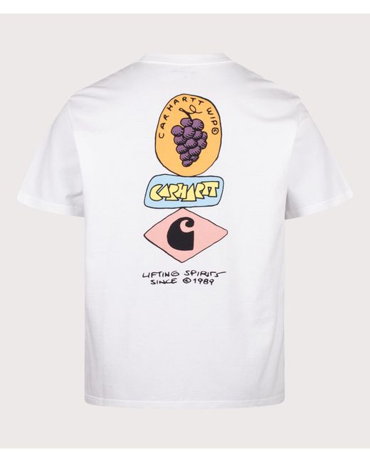Carhartt White Loose Fit Stacked Grapes T-Shirt for men