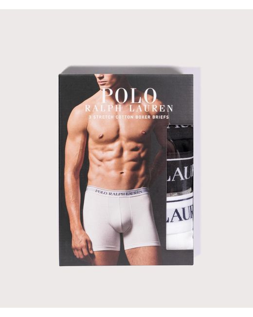 Polo Ralph Lauren White 3 Pack Stretch Cotton Trunks for men