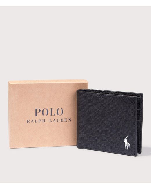 Polo Ralph Lauren Blue Saffiano Leather Billfold Wallet for men