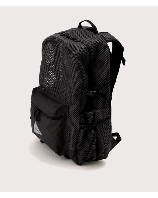 And Wander Black 3D Mesh Backpack for men