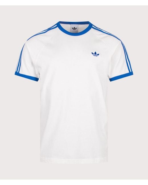 Adidas Originals Blue Regular Fit 3 Stripes T-Shirt for men