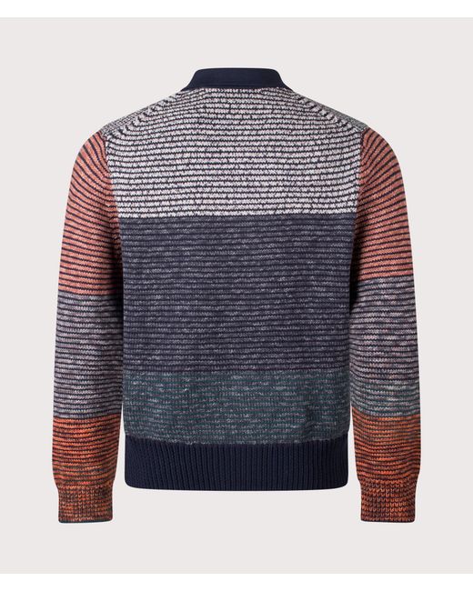 Paul Smith Blue Regular Fit Patchwork Zip Through Cardigan for men