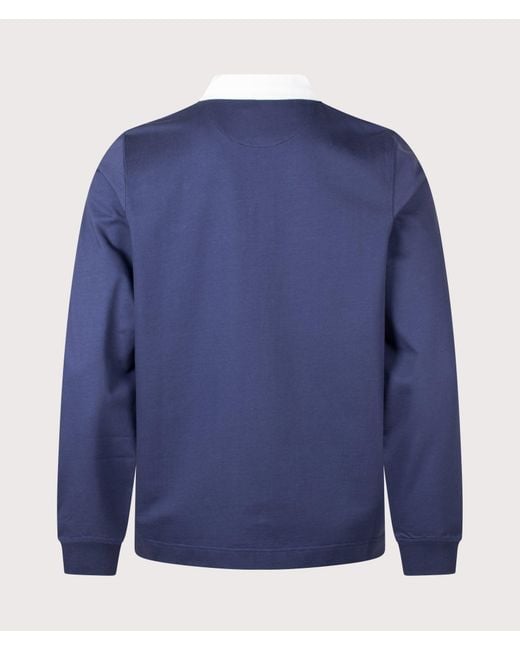 Paul Smith Blue Casual Fit Ps Logo Rugby Top for men