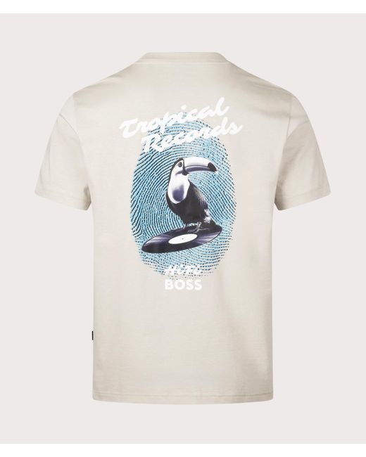 Boss Blue Relaxed Fit Te Records T-shirt for men