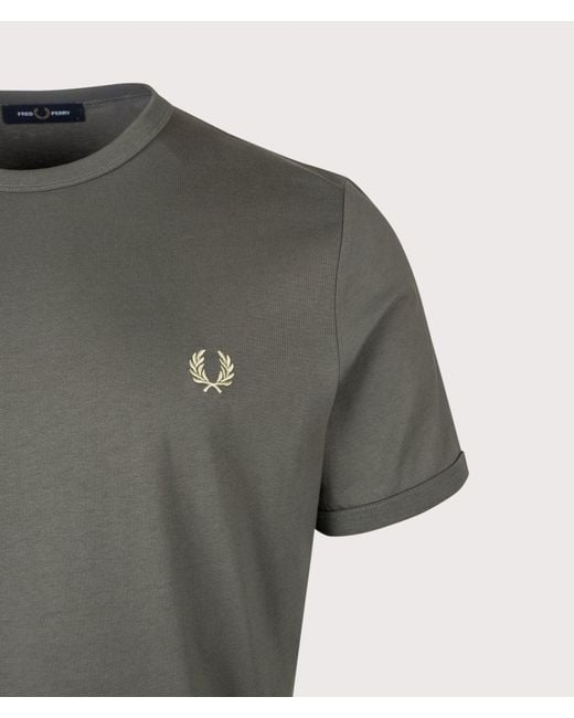 Fred Perry Gray Regular Fit Ringer T-Shirt for men