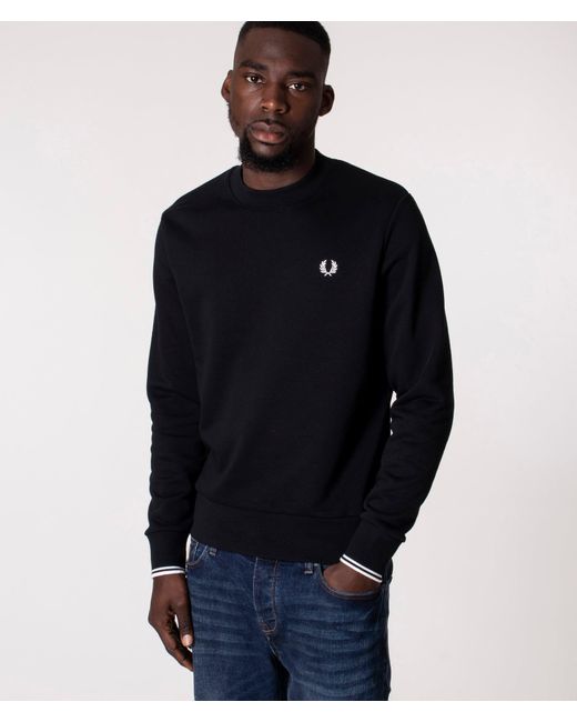 Fred Perry Blue Crew Neck Sweatshirt for men