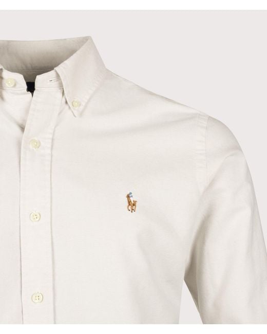 Polo Ralph Lauren White Custom Fit Iconic Oxford Shirt for men