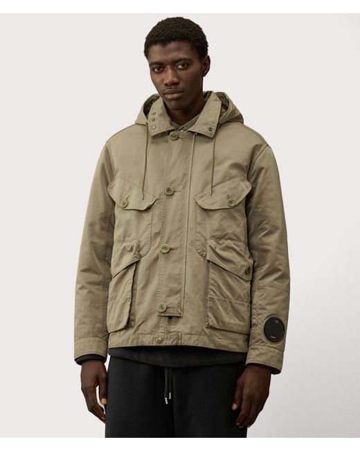 C P Company Natural Micro Kei Hooded Mille Jacket for men