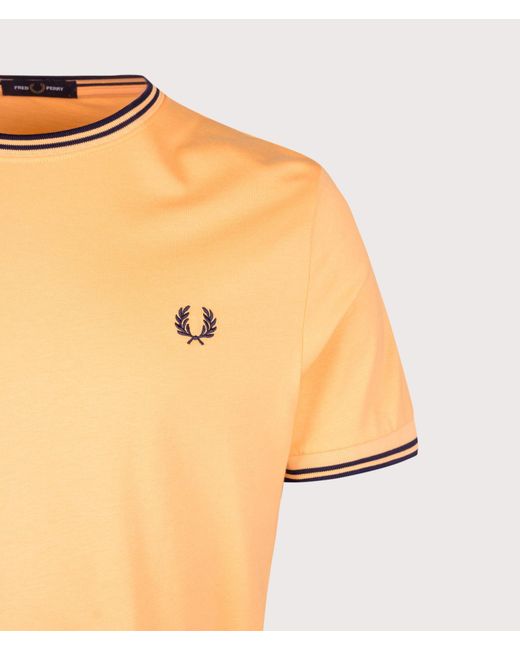 Fred Perry Orange Regular Fit Twin Tipped T-Shirt for men